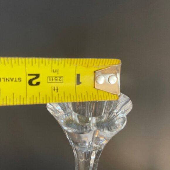 Pair of Vintage Glass Candlesticks – 9.75" Tall, Tulip Design - Picture 6 of 10